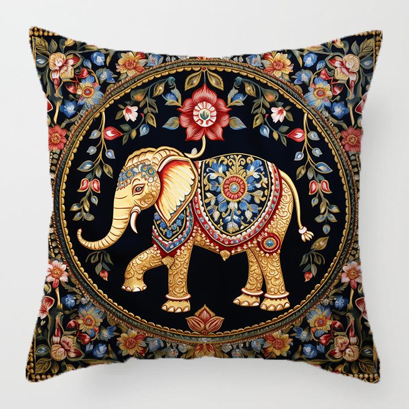 Bohemian Elephant Throw Pillow Cover Vintage Printed Decorative Cushion Cover Fashion Sofa Bed Car Home Decor Pillowcase