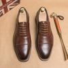 Fashion Men Vintage Classic Formal Shoes Black Brown Business Office High Quality Derby Shoes Banquet Wedding Leather Shoes Size 38-46