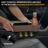 2026 Upgraded 2 PC (L+R) Premium PU Leather Car Seat Gap Filler Organizer With Cup Holder & Storage Slot/Bag– Fits Front Seat, Holds Phone,