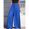 Large-sized Women's Wide-leg Loose Drawstring Casual and Fashionable Trousers
