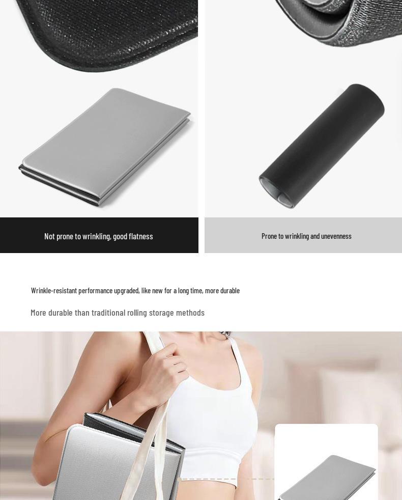 Thick Non-Slip Foldable Yoga Mat - Portable and Durable for Gym Use