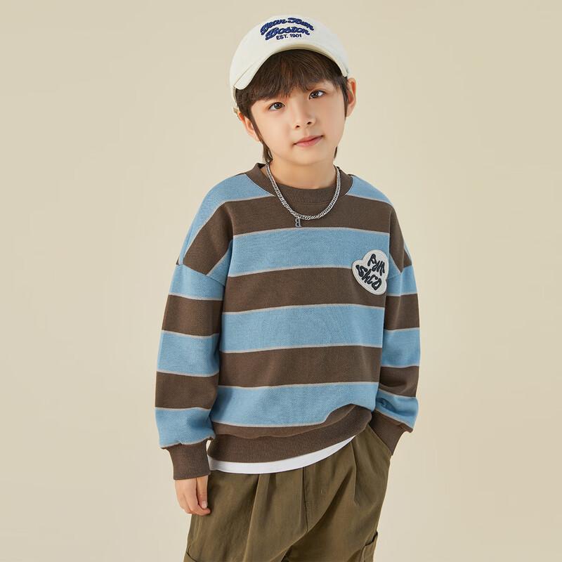 DuoduoJia Boys' Striped Pique Cotton Sweatshirt