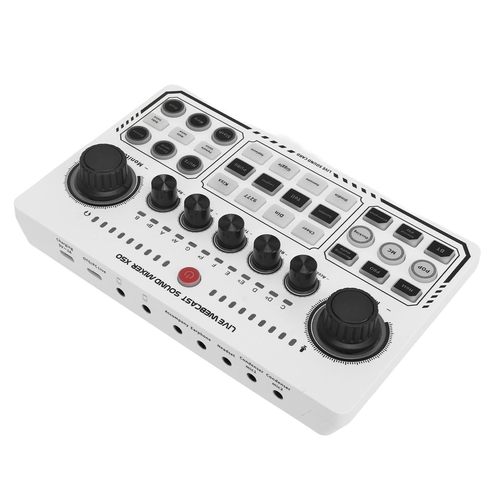 Live Sound Card Intelligent Noise Reduction USB Mini Sound Mixer Board for Music Recording Karaoke