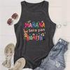 Colorful Letter Print Round Neck Sleeveless Vest - Spring/Summer Casual Top for Women