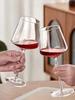 450ml Square Burgundy Wine Glasses Set - Luxury Crystal Goblets, Modern Stemware for Home Bar & Elegant Dinner Parties