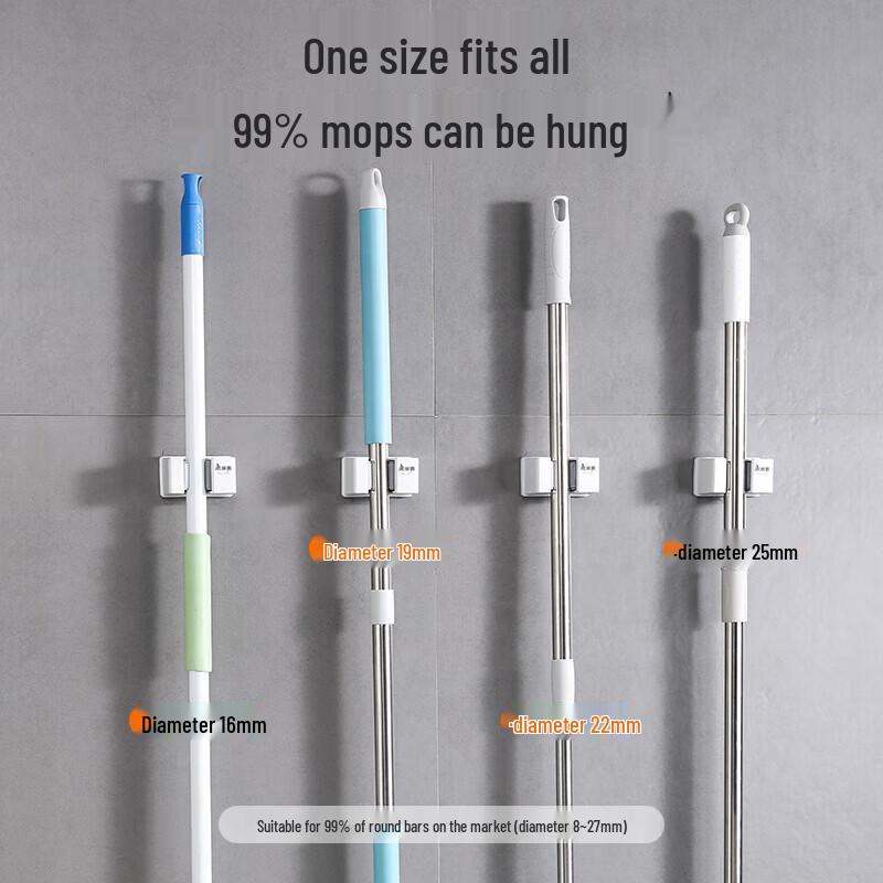 MARYYA No-Drill Wall Mop & Broom Holder