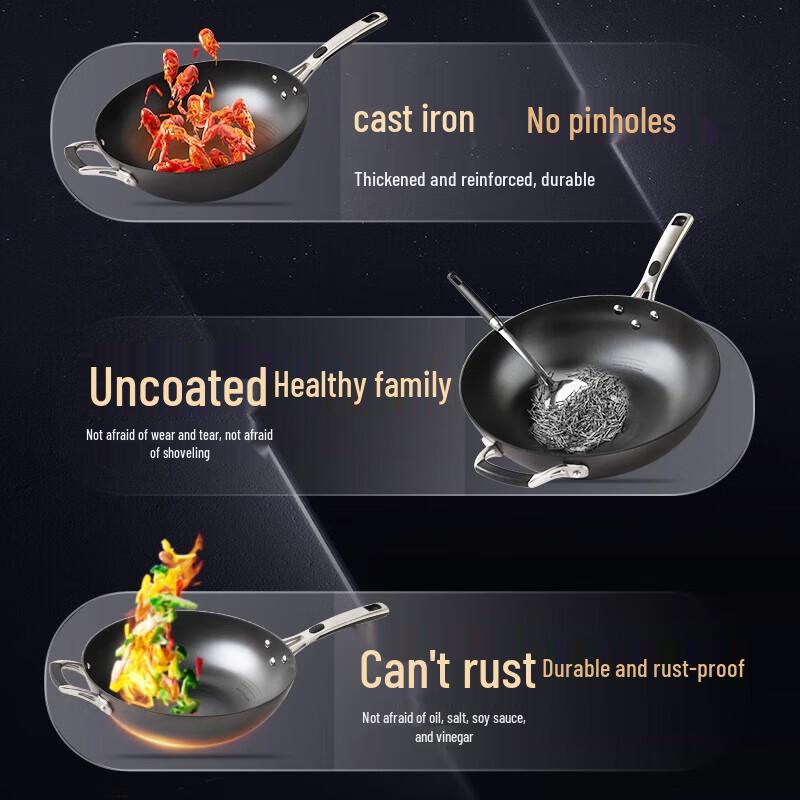 ASD 32cm Cast Iron Wok