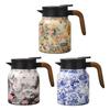 1000ml Vintage Floral Tea Kettle with Lid Mini Hot Coffee Pot Built-in Infuser Tea Separation Water Bottle for Hot Drinks