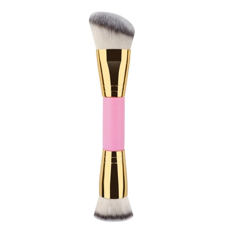 

Duals Ended Liquid Makeup Brush Round & Angled Makeup Brushes,Synthetic Makeup Brush for Blending and Application Liquid