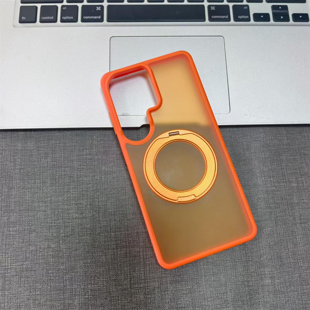 Luxury Matte Clear Magnetic Ring Stand Holder Case For Samsung Galaxy S26 Ultra Transparent Shockproof Bumper Hard Phone Cover