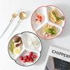 Nordic Ceramic Tableware Grid Plates Children'S Separate Plates Breakfast Plates Creative Household Vegetable Plates Platter Separate Plates