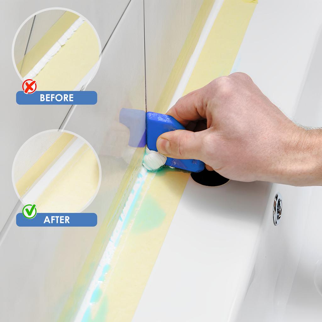 Rubber Caulking Tool Kit Caulk Finishing Tool Multifunctional Grout Sealant Caulking Smoothing Tool for Kitchen Bathroom Window
