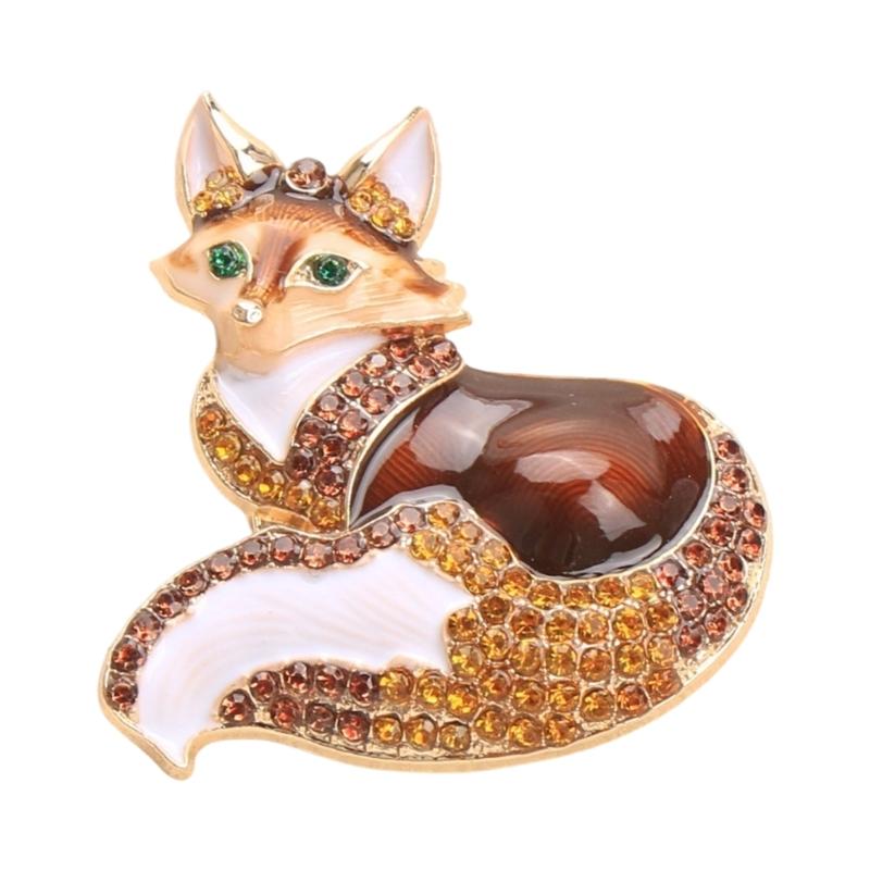 Elegant Enamel Animal Shaped Pin Brooch Including Colorful Rhinestones For Feminine Outfit Enhancement And Gift Giving