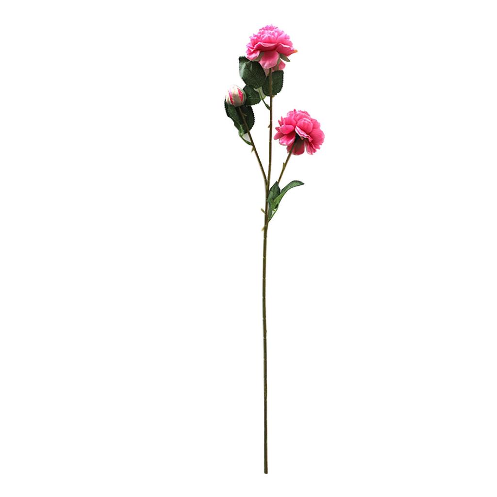 Simulated 3 Headed Peony Decoration Realistic Artificial Peony Branch for Wedding