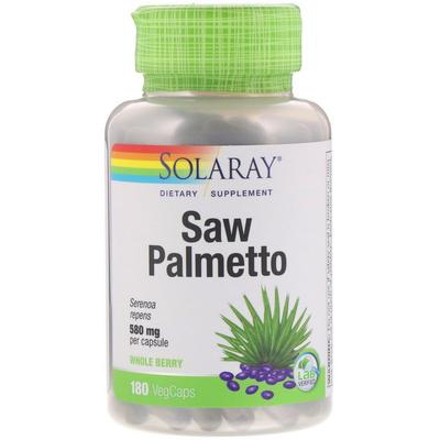 Solaray Saw Palmetto Whole Berry 580mg, 180 Tablets, 1 Unit