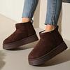 Large size snow boots women's new winter thickened warm low tube thick sole heightening cotton boots women's shoes