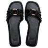 Zara Fashionable Cool Slide Sandals Women Footwear Black 13628410800