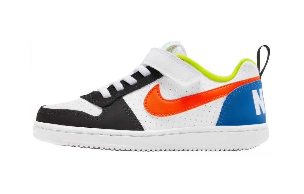 Nike Scarpe da Skateboard Basse Resistenti all'Abrasione Court Borough per Bambini Bianco Blu Arancione Età 3-7 Anni DV9114-181