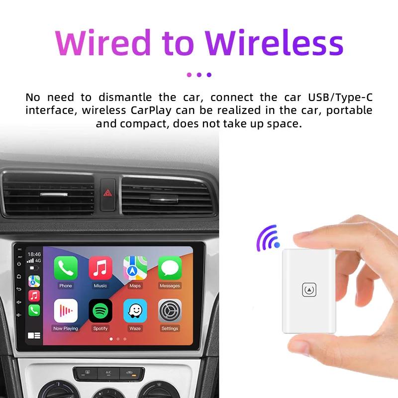 Langjing Wireless CarPlay Adapter for Apple iPhone Wired To Wireless CarPlay Plug and Play USB Connection Auto Car