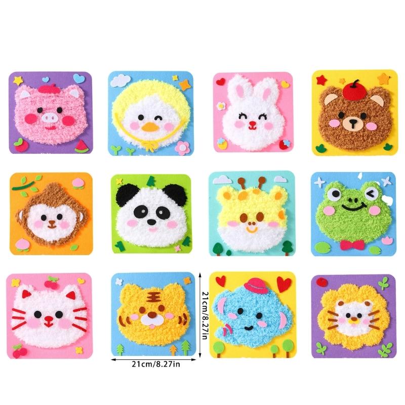 Lustiges Stickerei-Puppen-Set Cartoon-Tier Lustiges Pädagogisches Näh-Bastelset für Kinder Erwachsene Nähen Stickerei Basteln