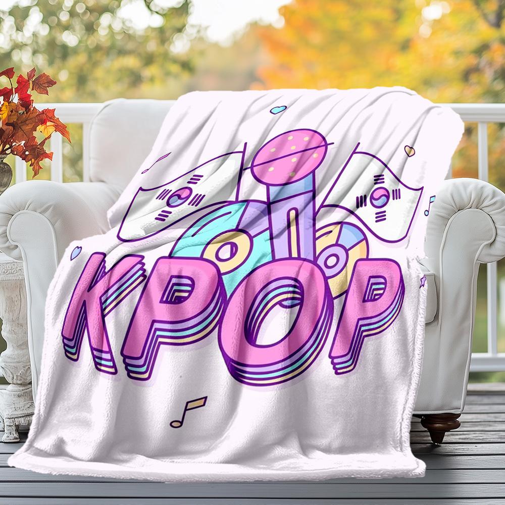 KPOP MUSIK Outdoor Flanelldecken, Outdoor-Reise, Heimdecken, Fan-Geschenke, Geeignet für alle Jahreszeiten, Weihnachtsgeschenke. R1127104