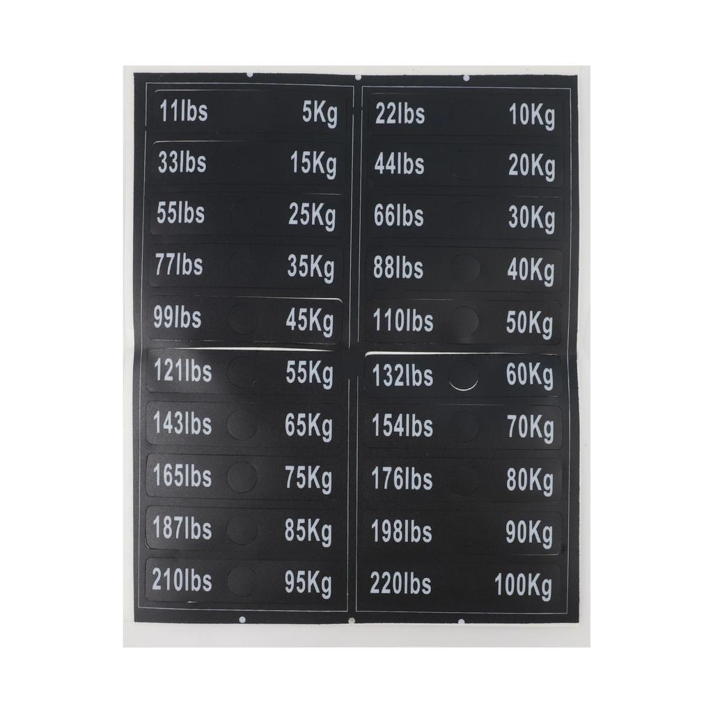 Gym Weight Plate Stickers for Easy Weight Identification and Organization