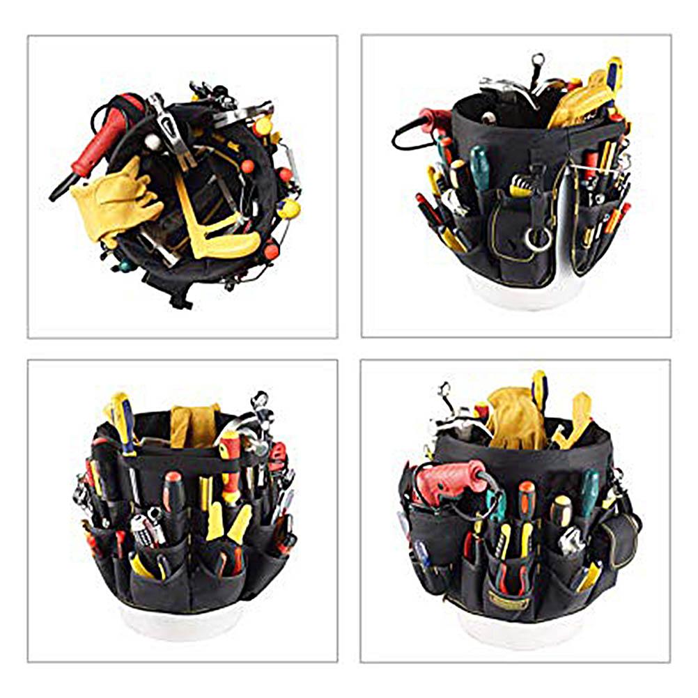Heavy Duty Gardening Tool Bucket Organizer Gardening Tool Kit Holder with 56 Pockets for Garden