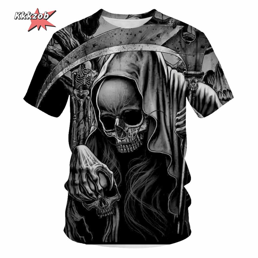 Skull Beer 3D Printed Gothic Horror Skull Men's Printed T-Shirt Party Street Casual T-Shirt Short Sleeve Round Neck Shirt Tops
