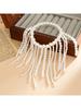Ladies' Pearl Tassel Bracelet, Multi-layer Chain Tassel Bracelet, Adjustable Stainless Steel Statement Jewelry