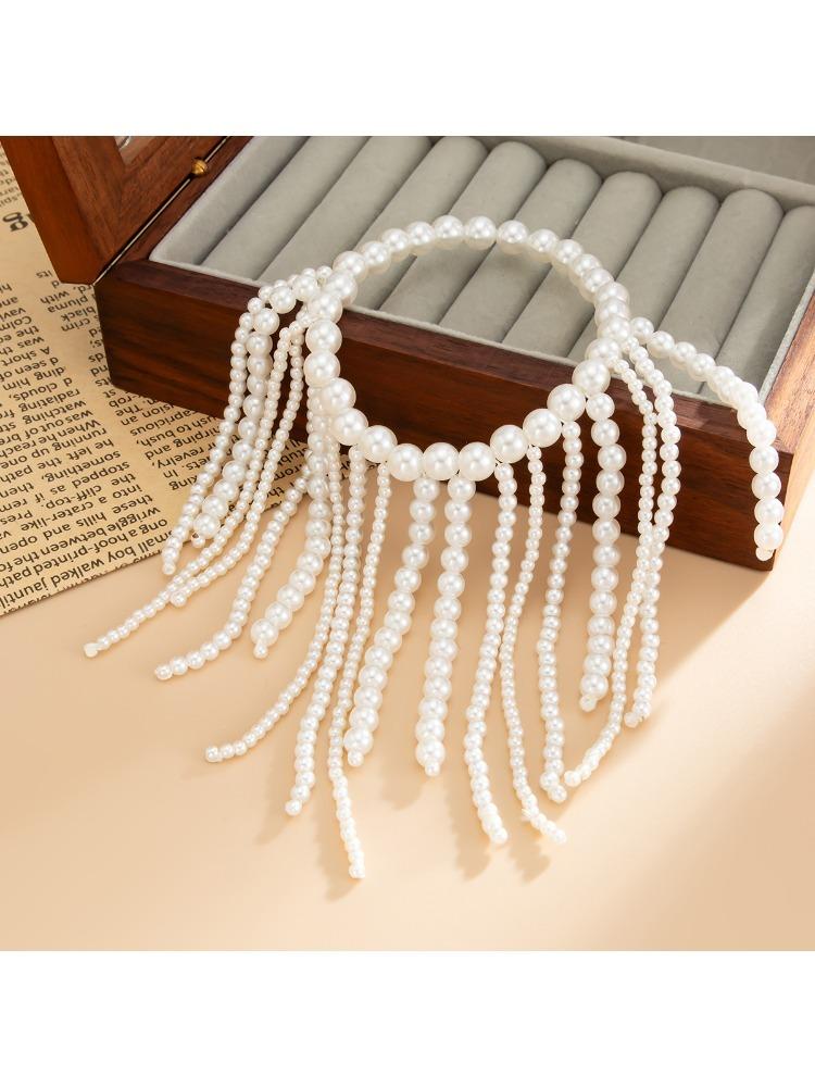 Ladies' Pearl Tassel Bracelet, Multi-layer Chain Tassel Bracelet, Adjustable Stainless Steel Statement Jewelry