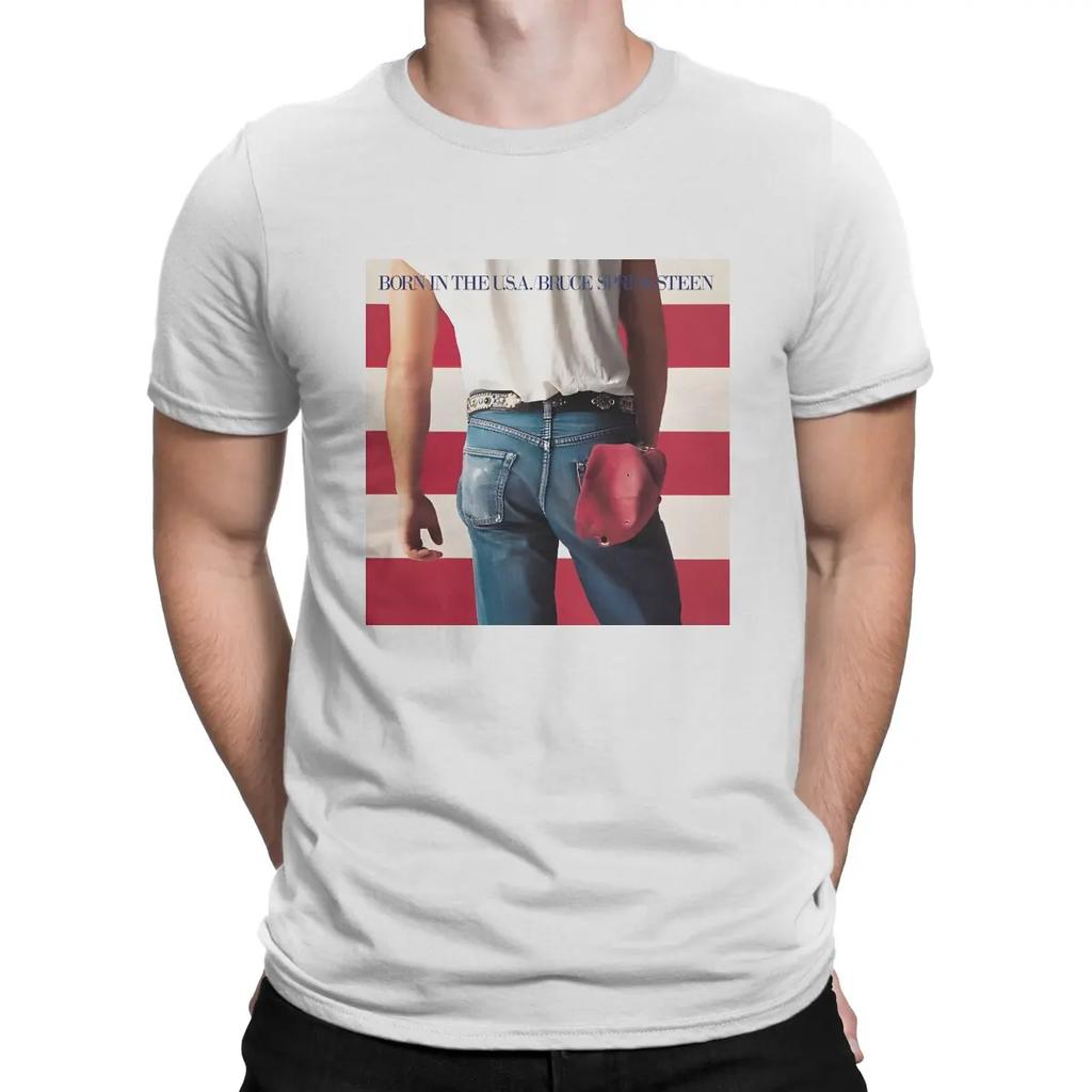 Funny USA T-Shirts for O Neck Pure Cotton T Shirt Bruce Springsteens Rock Singer Short Sleeve Tee Shirt Summer Clothes