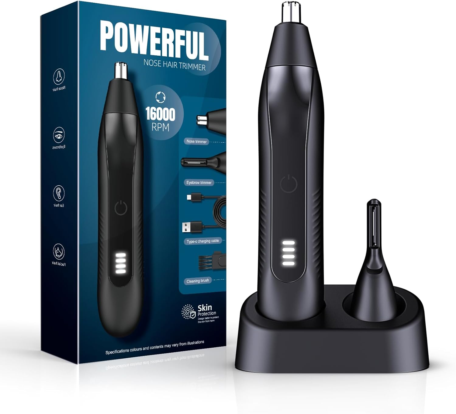 

Trimmer for Men - LED Power Display, Motor, Electric Ear & Eyebrow Grooming Kit, Nose Hair Cutter & Re United States