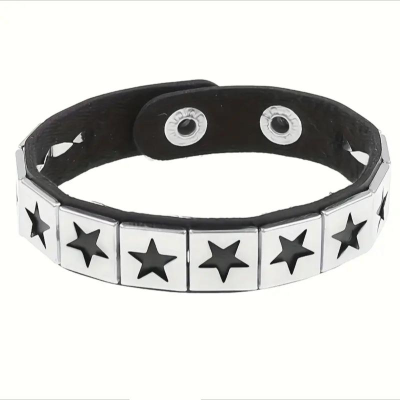 Men's Multilayer Punk Skull Bracelet - Hip-Hop Rivet & Motorcycle Style