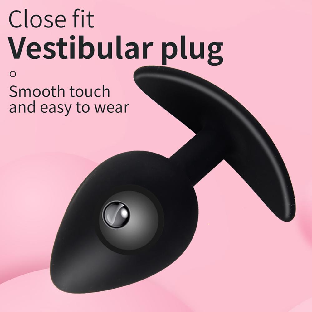 Silicone Anal Plug Wearable Metal Rolling Bead Butt Plug Stimulation Anus Masturbator G-Spot Massage Sex Toys for Man Women Gay