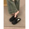 Flat-bottomed Velvet Birkenstocks Fluffy Slippers Shoes Season Soft-soled One-pedal Gray Birkenstocks