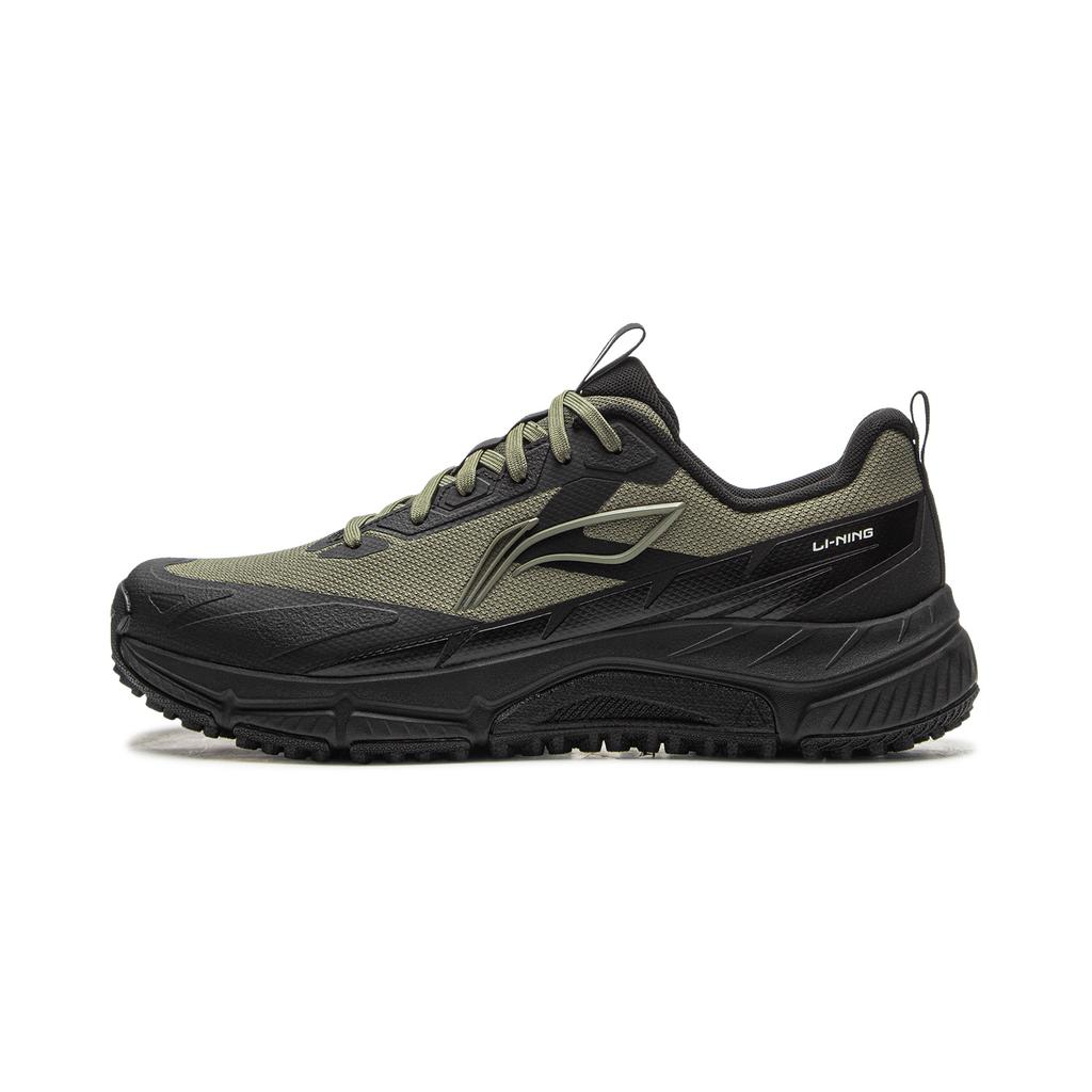 New LiNing Chasing Wind Shock Absorbers Slip Resistant Abrasion Resistant Low Top Trail Running Shoes Men's Green Black ARSV159-1
