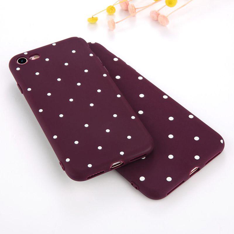 6 For Iphonex 6s 7 8 Plus Slim Shockproof Silicone Polka Dot Soft Tpu Case Cover