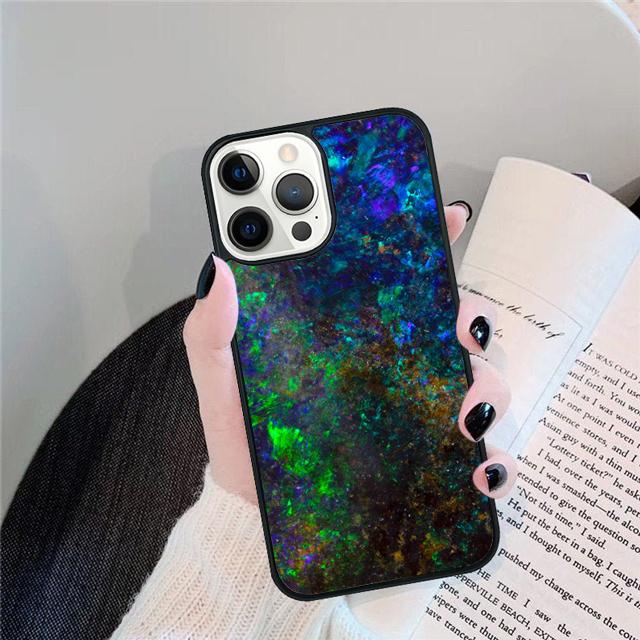 Opal Stone Iridescent Phone Case Cover For iPhone 17 Air 15 16 14 13 12 Pro Max 11 Pro Max Plus Coque Shell