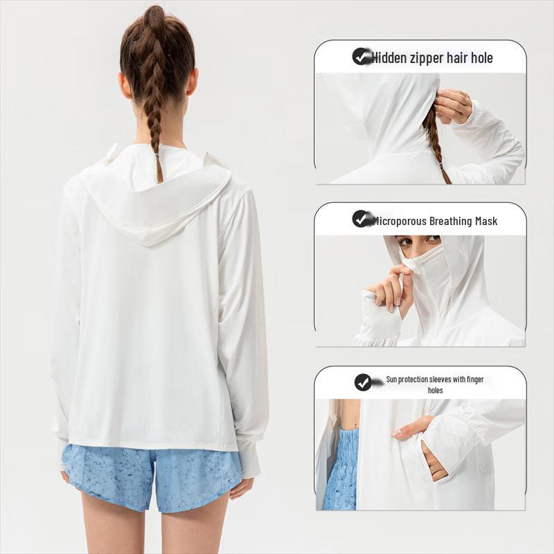 Women's Ice Silk UV Protection Long Sleeve Hoodie