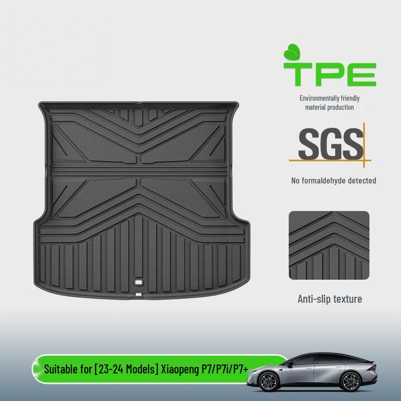 Compatible Trunk and Seat Backrest Mats for 2023-2025 Xiaopeng P7/P7i/P7+ Models - Full TPE Tailbox Protection