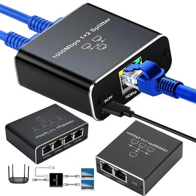 1 až 4 RJ45 Ethernet Splitter s USB napájecím kabelem 1000Mbps Gigabit Ethernet adaptér Internetová síť LAN Splitter pro PC TV Box