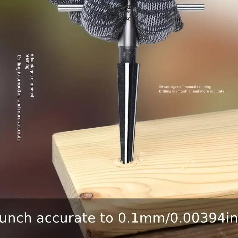 Tapered Hex Reamer, Tapered Reamer, T Handle Taper Reamer, Reamer Tool, Bridge Pin Hole Handheld T Shape Hand Reamer