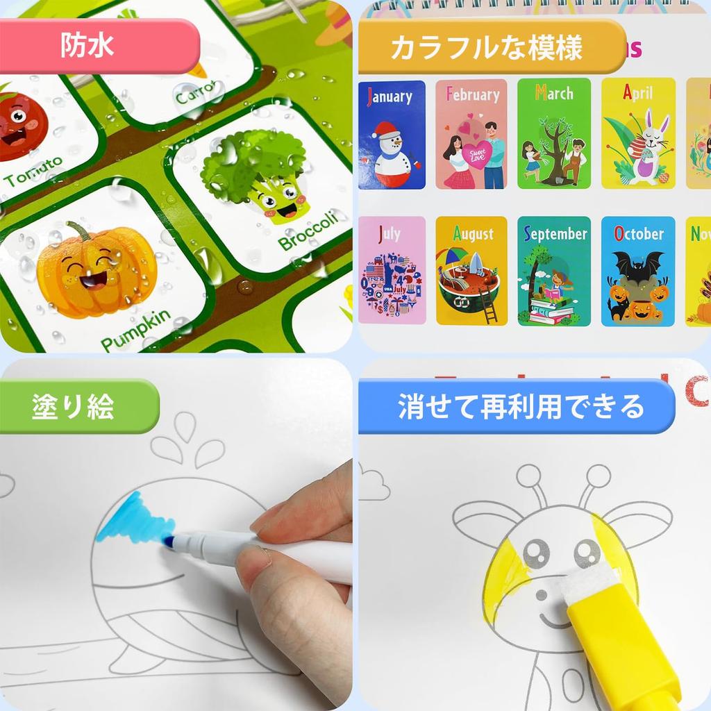 Educational Busy Board Bath Poster Style Montessori Toy 16 Themes, Educational Book & Drawing Gift Boxed