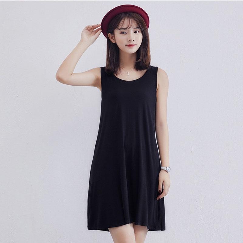 Elegant Women Long Cami Stretch Tank Top Sleeveless T Shirt Bodycon Tunic Mini Dress