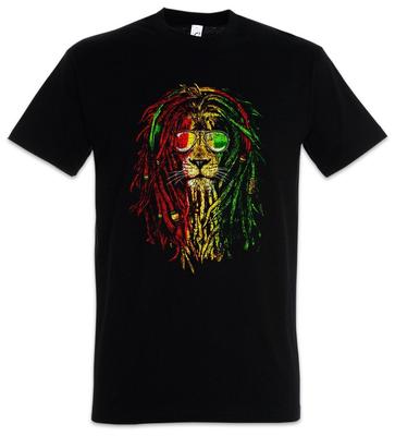 Zion Lion I Herren T-Shirt Haile Jah Selassie Reggae Löwe Marley Babylon Ska