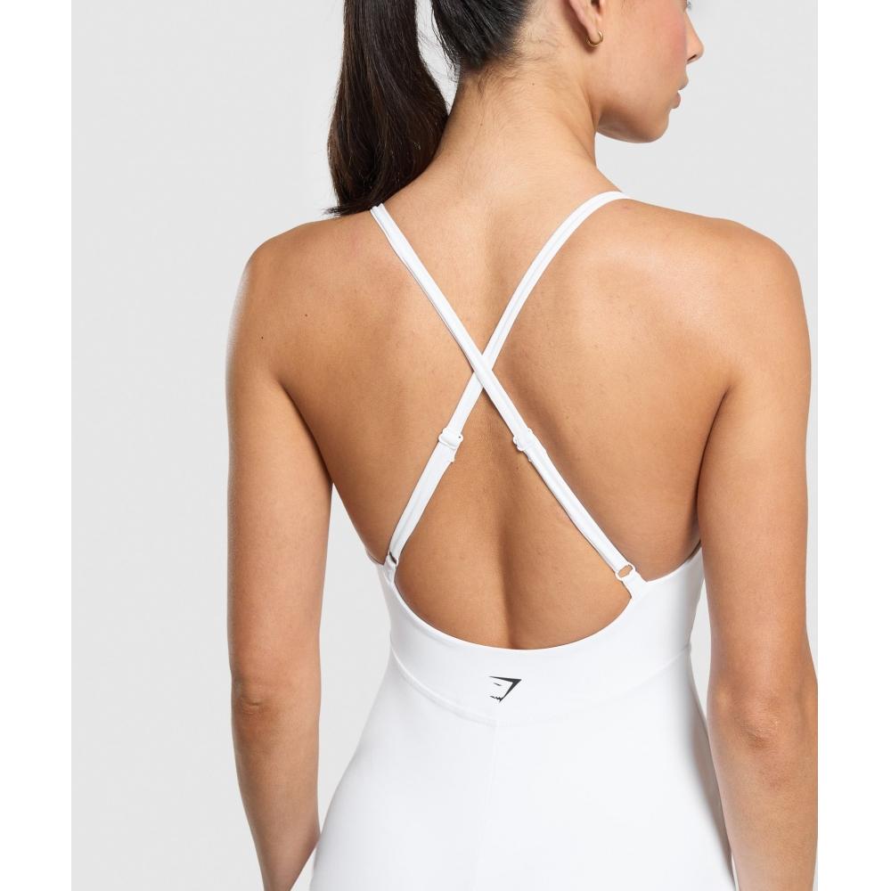 Gymshark Strappy 2 In 1 Dress White B2c6r Wb57