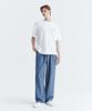 WHOLOVESART Unisex Essential Wide Banding Slacks Smoke Blue