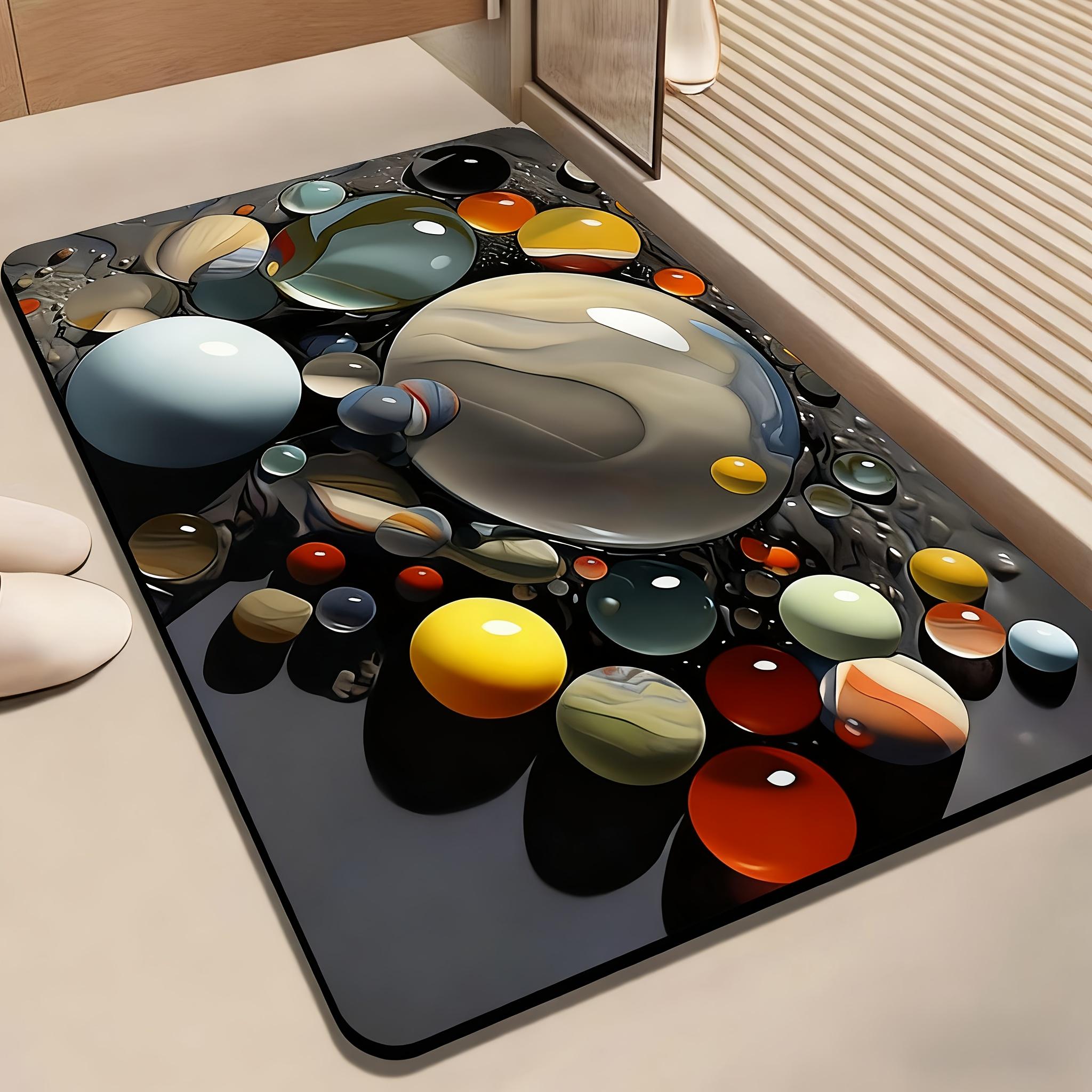 VIKAMA pebble cool bathroom carpet, absorbent and non slip, machine washable, shower room, floor mat, home decoration 40cm x 60cm