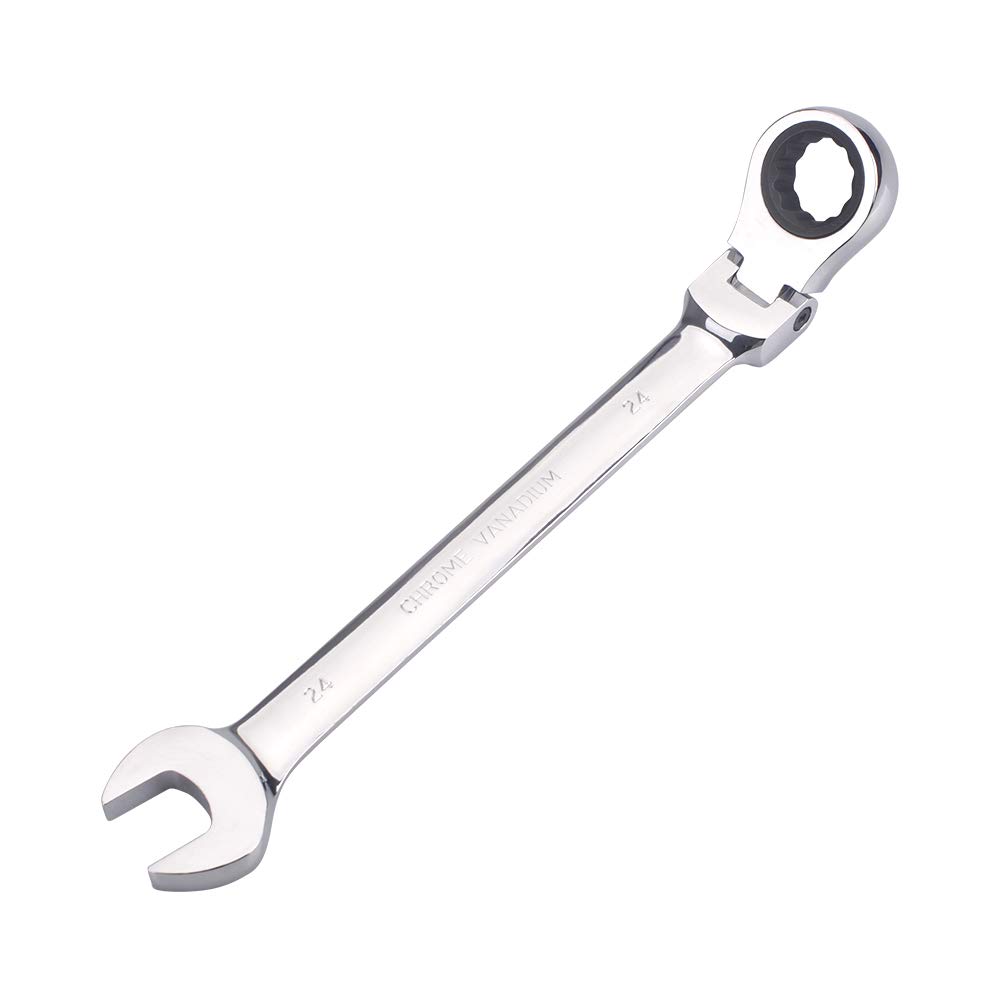 Flex Ratchet Maintenance Perfect for and Furniture with a Mirror Finish and Adjustable Angle Wrench, 24mm, Tool, Cars, Motorcycles, Assembly, (24mm)