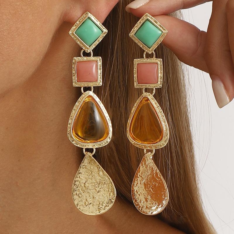 Fashion Resin Geometric Earrings, Irregular Design Earrings